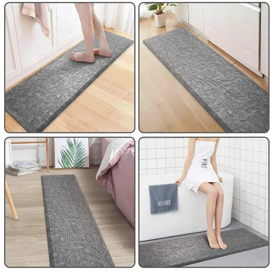 Cushioned Anti-Fatigue Kitchen Mat Waterproof Non-Slip
