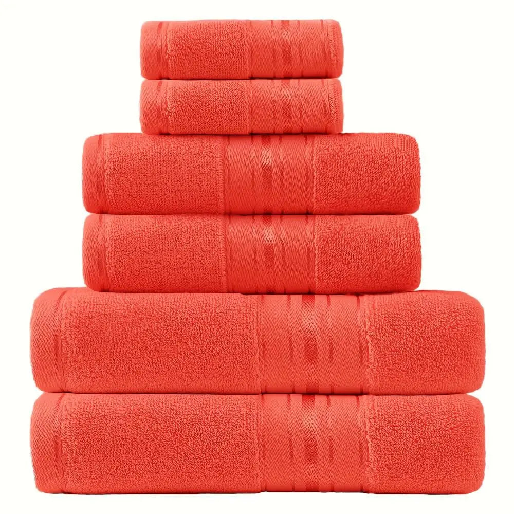 Luxury Six Piece Turkish Cotton Towel Set For Bathroom