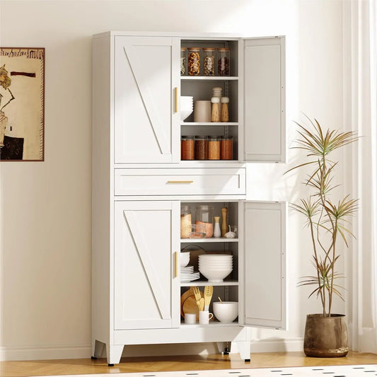 Pantry Cabinet With Drawer And Adjustable Shelves Modern Storage