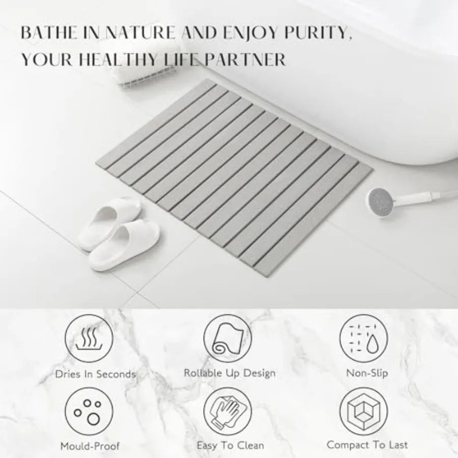 Stone Bath Mat Non Slip Diatomaceous Earth Ultra Absorbent