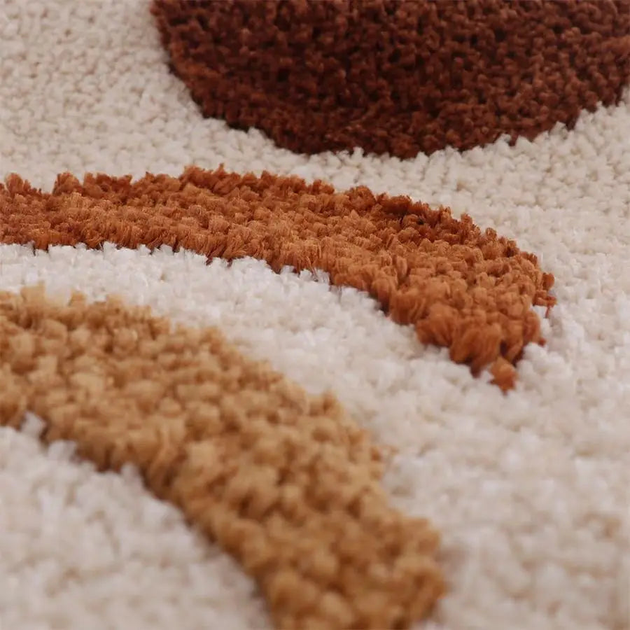 Boho Moon Phase NonSlip Microfiber Bath Rug Set With ToiletRug
