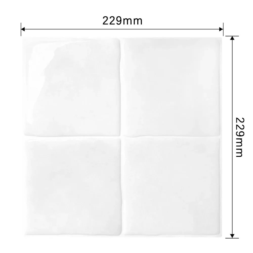 Durable 9" x 9" Peel and Stick Backsplash Self-adhesive Waterproof Wallpaper 3D Marble Grain Stick Tile for Kitchen Bathroom
