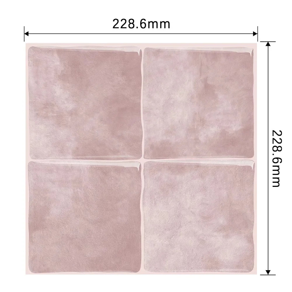 Durable 9" x 9" Peel and Stick Backsplash Self-adhesive Waterproof Wallpaper 3D Marble Grain Stick Tile for Kitchen Bathroom