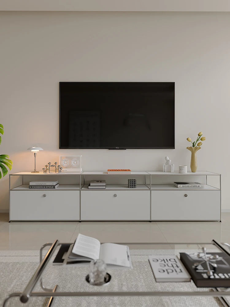 Bigcityfur TV Stand Storage Cabinet Corner Metal Living Room Furniture