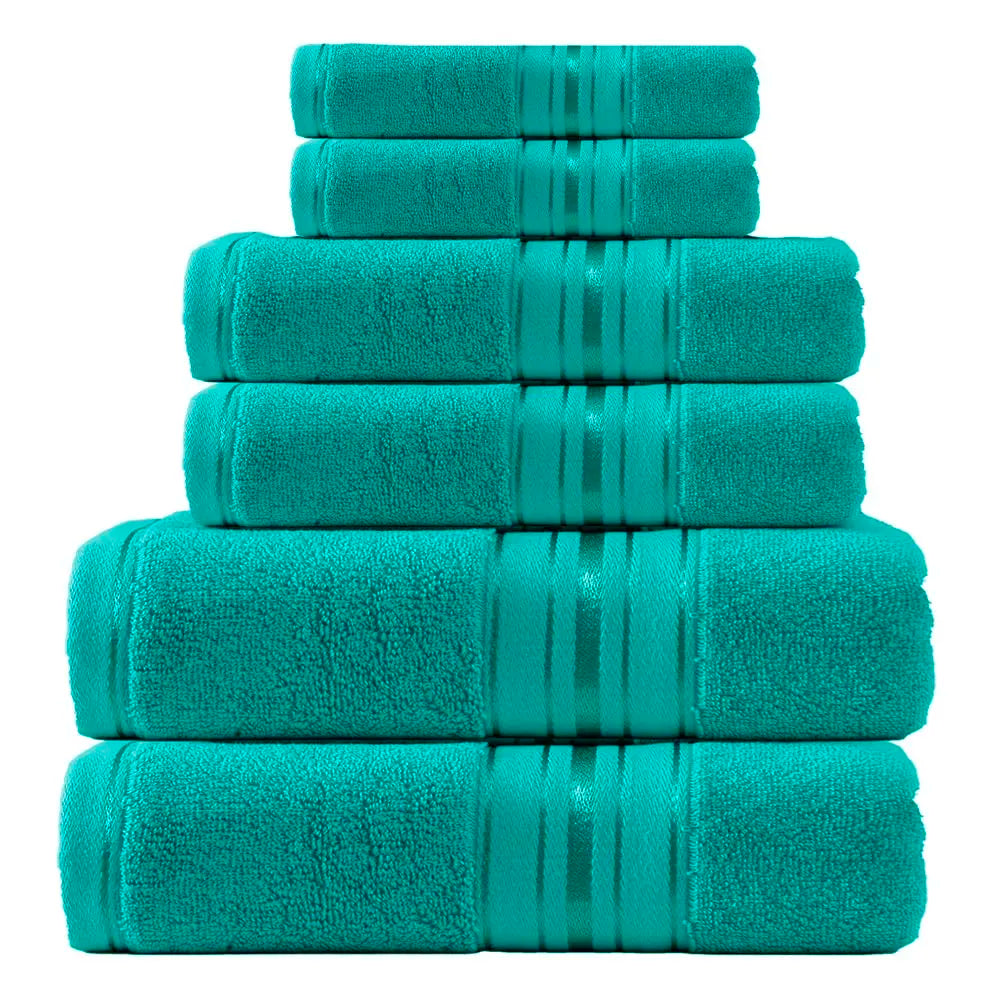 Luxury Six Piece Turkish Cotton Towel Set For Bathroom