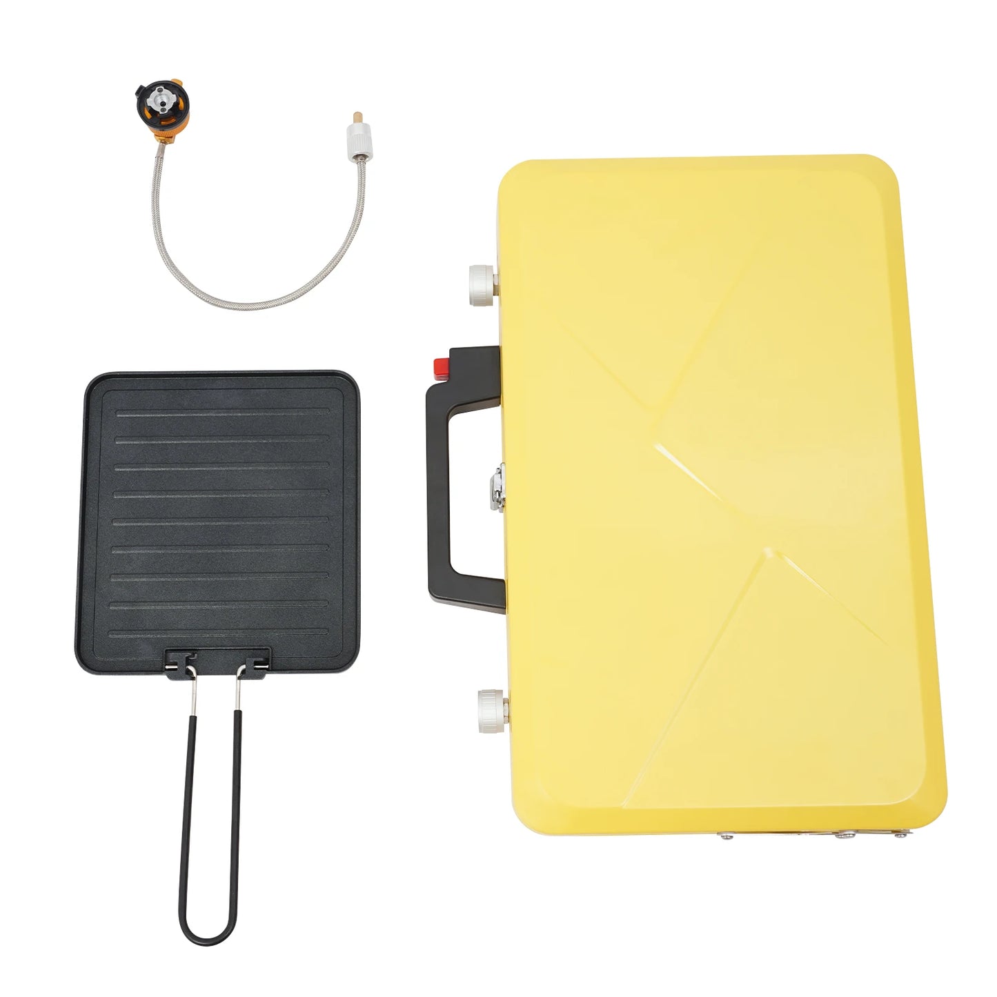Portable Outdoor Gas Stove,Camping Stove 2 Burners 3500W with Windshield for Picnic,Camping,Family Dinner Yellow
