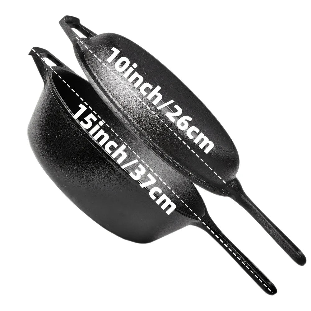 AEDG 3 Piece Cast Iron Skillet Set Nonstick Durable Pans