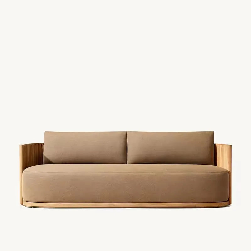 All Weather Premium Wooden Teak Sofa Set Clean Style Durable Outdoor Furniture Villa Private Garden Hotel Courtyard Patio Lounge