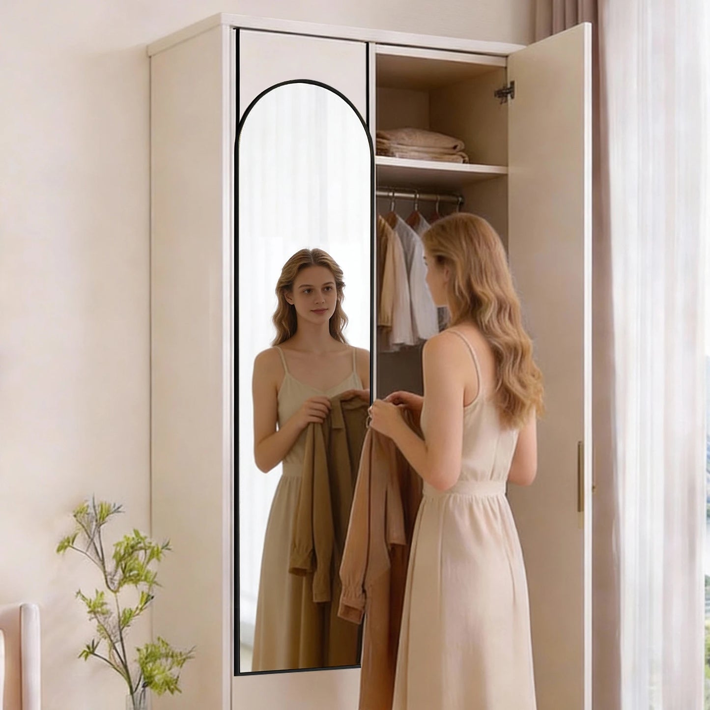JHK Full Length Standing Wall Mirror Aluminum Frame Living Room