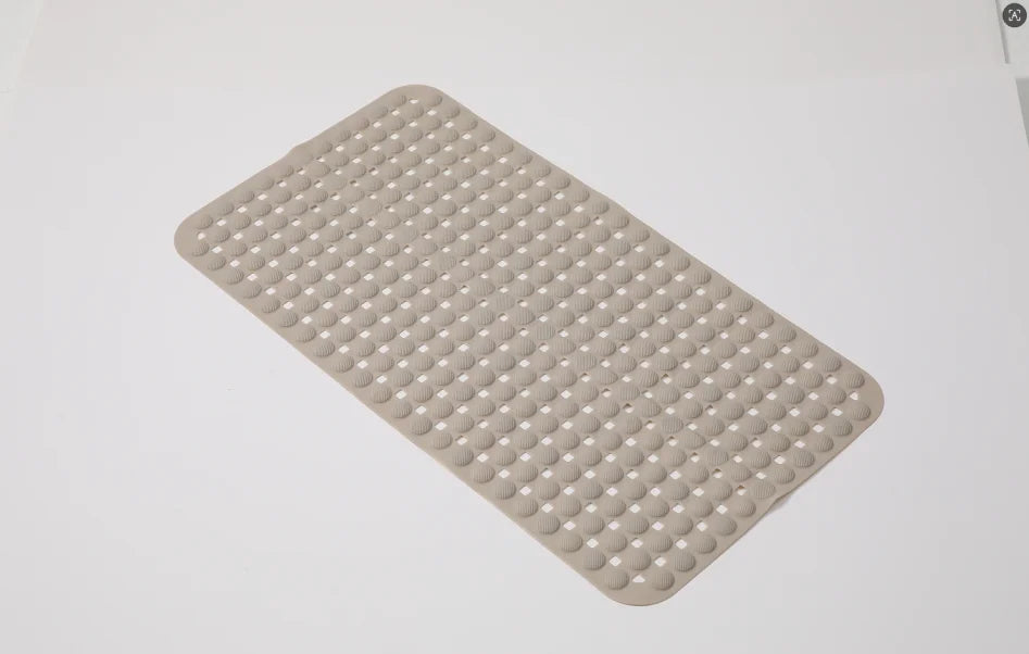 1-Pack 14in*27in Non-Slip Shower Mat, Features a wavy pattern with silky-smooth texture for a comfortable, non-irritating touch,Bathtub Mat with Drain Holes & Suction Cups, Foot Massage Shower Rug, Bathroom Essentials for Hom