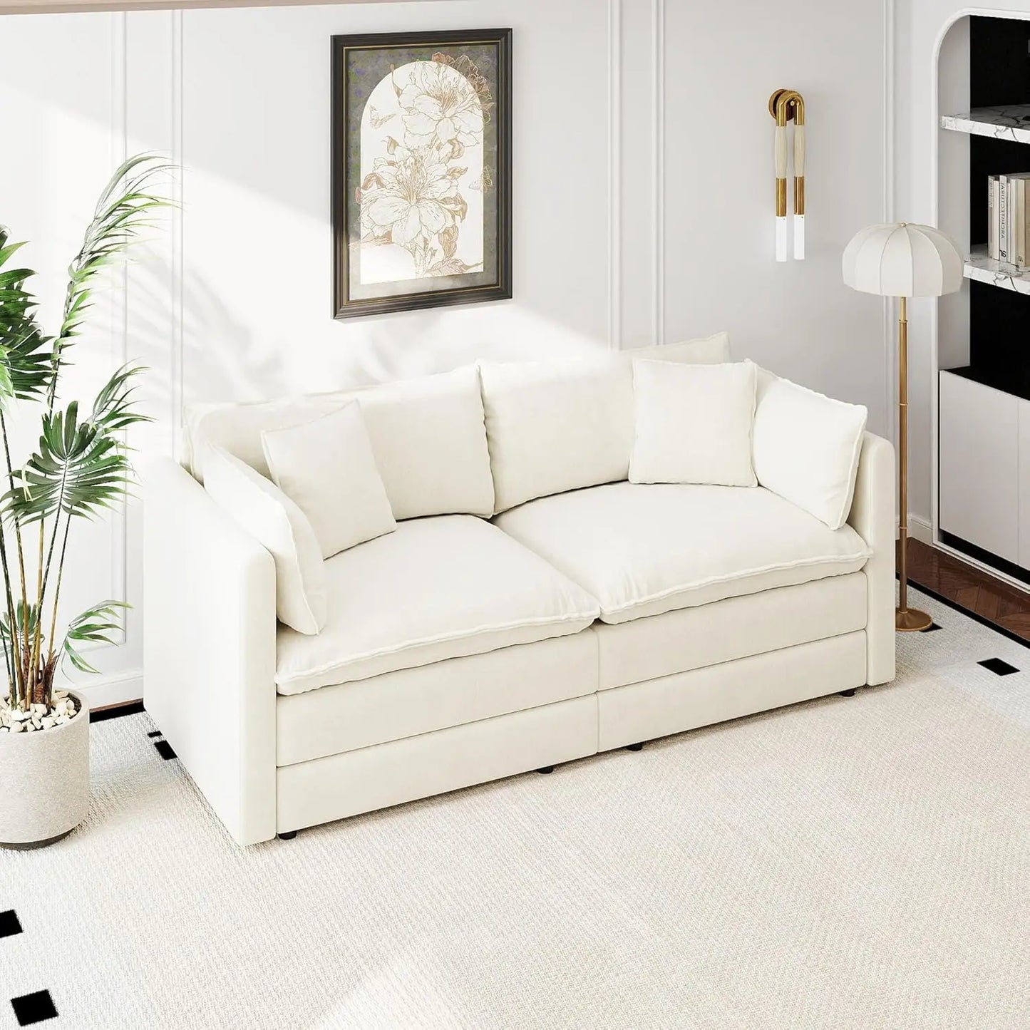 Modular Sectional Sofa Modern Convertible Loveseat Couch Living Room