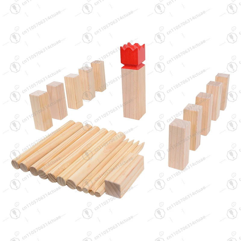 Wooden Viking Kubb Game Set For Outdoor Gatherings