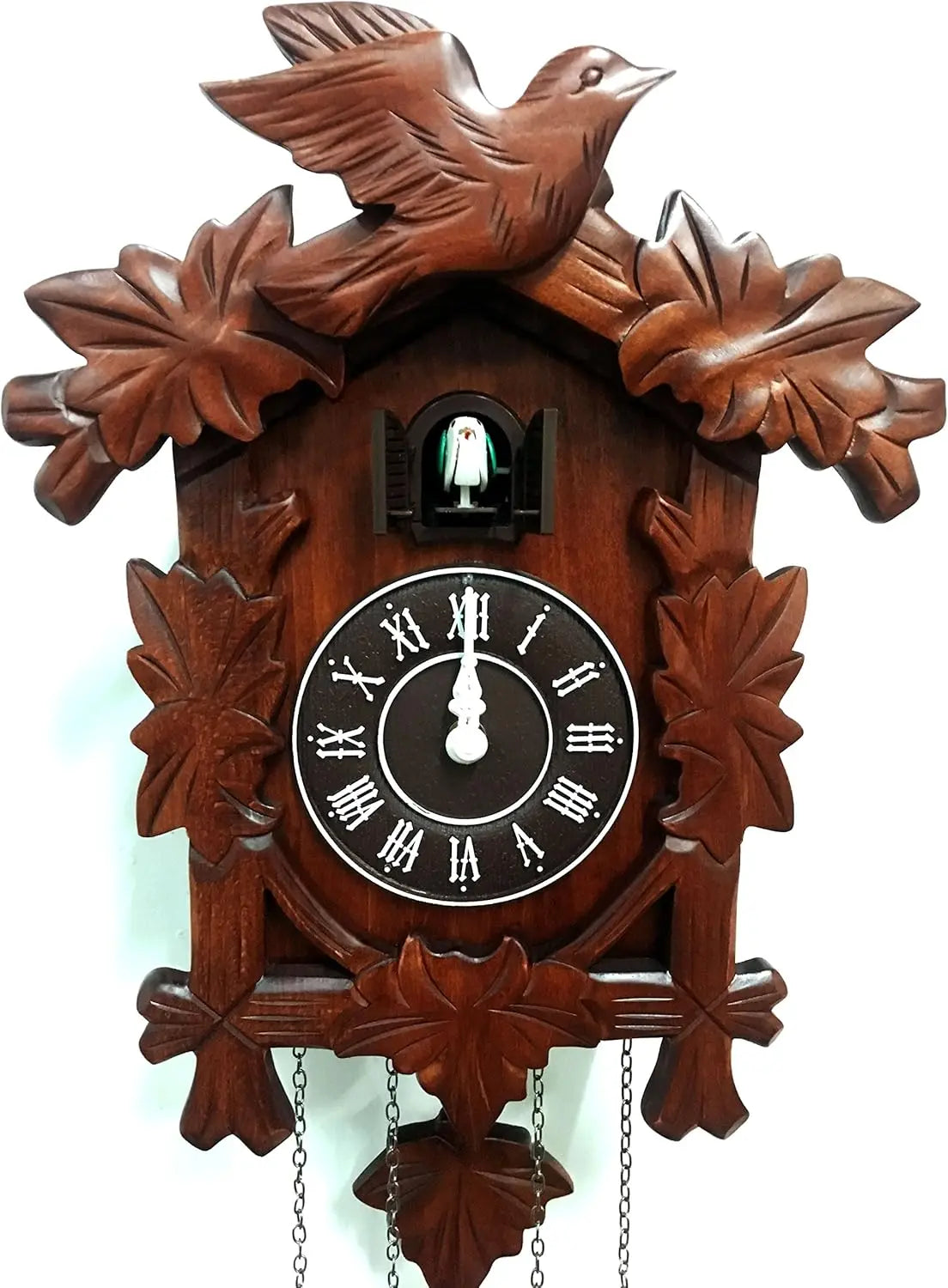 Vintage Wooden Cuckoo Clock Handcrafted Wall Decor Linden Wood