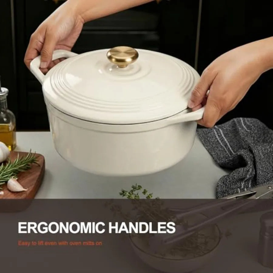 Enameled Cast Iron Dutch Oven Lid Includes Cookbook And Potholders