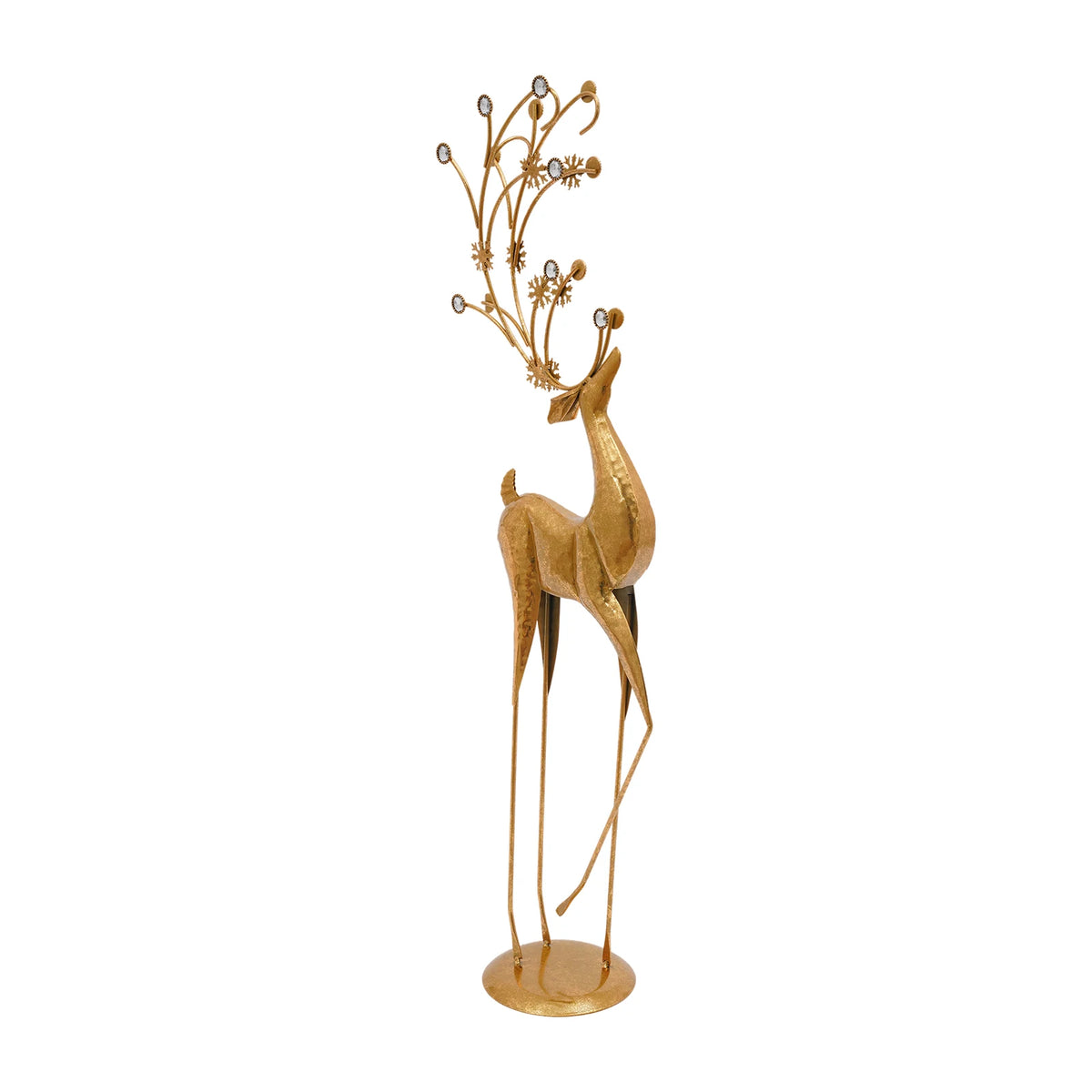 Metal Reindeer Figurine Art Deco Statue for Holiday Home Decor