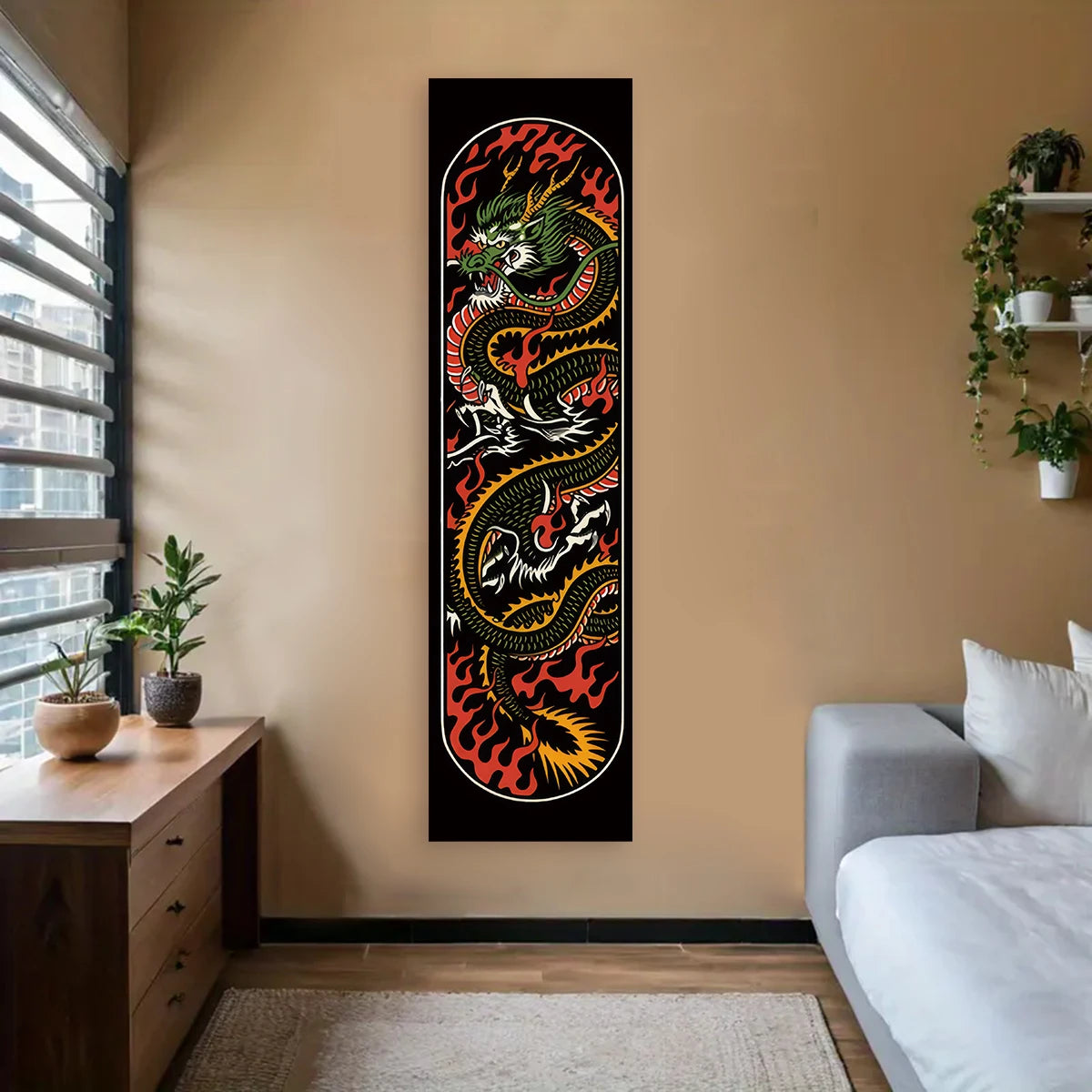 Japanese Ocean Waves Tapestry Red Sun Wall Decor Landscape Art