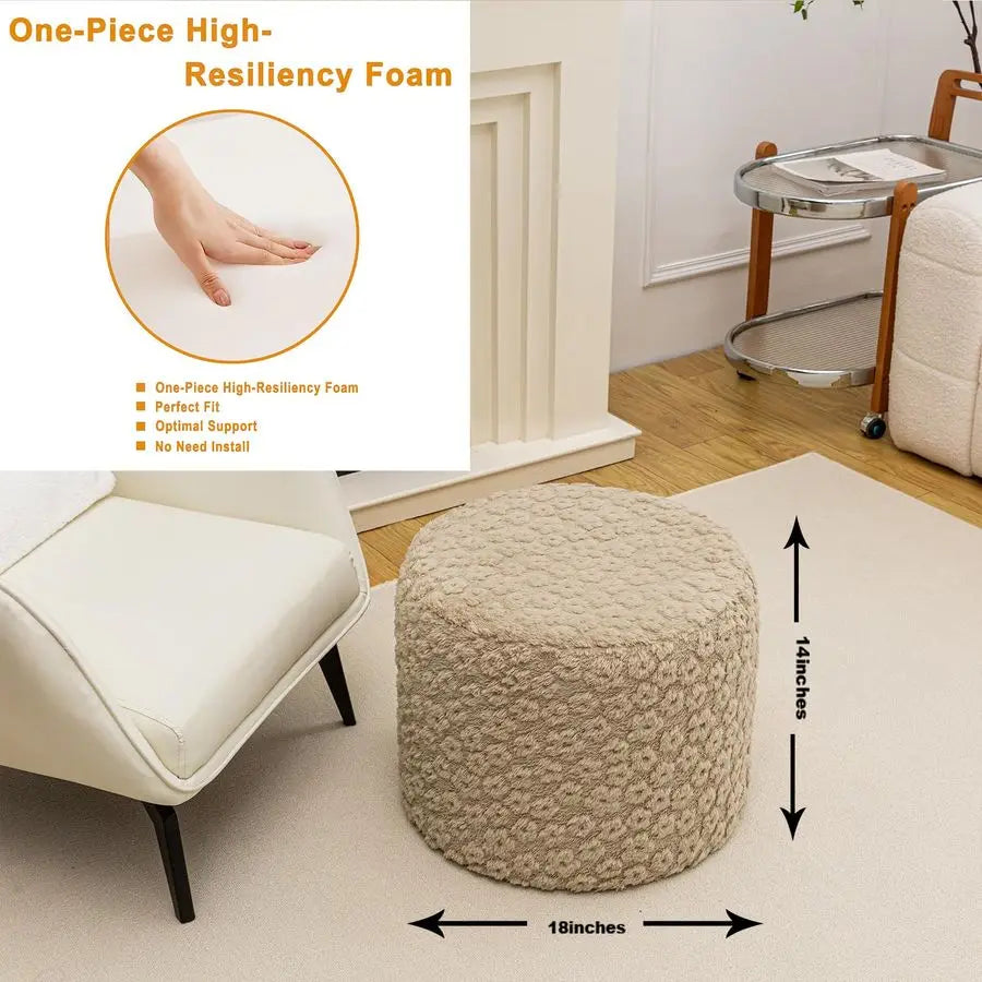 XMSJ Foot Rest Round Boho Floor Pouf Ottoman Bean Bag