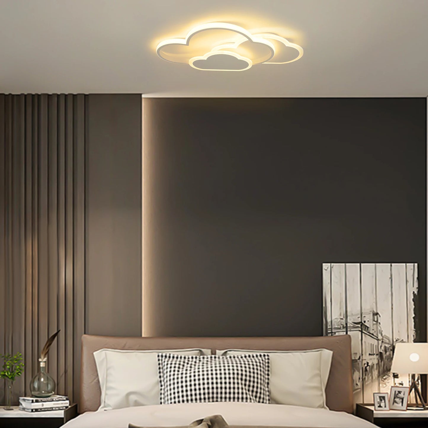 Cloud LED Ceiling Lamp 22" Modern Minimalist Lighting 52cm for Living Room Children's Room Bedroom