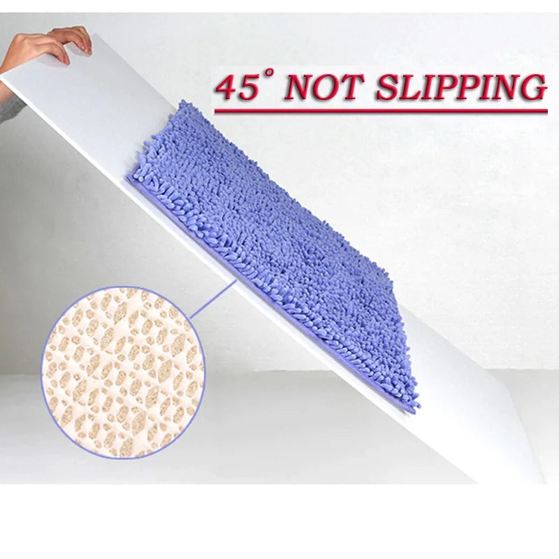 Chenille Bath Mat For Bathroom Absorbent Non Slip Rug