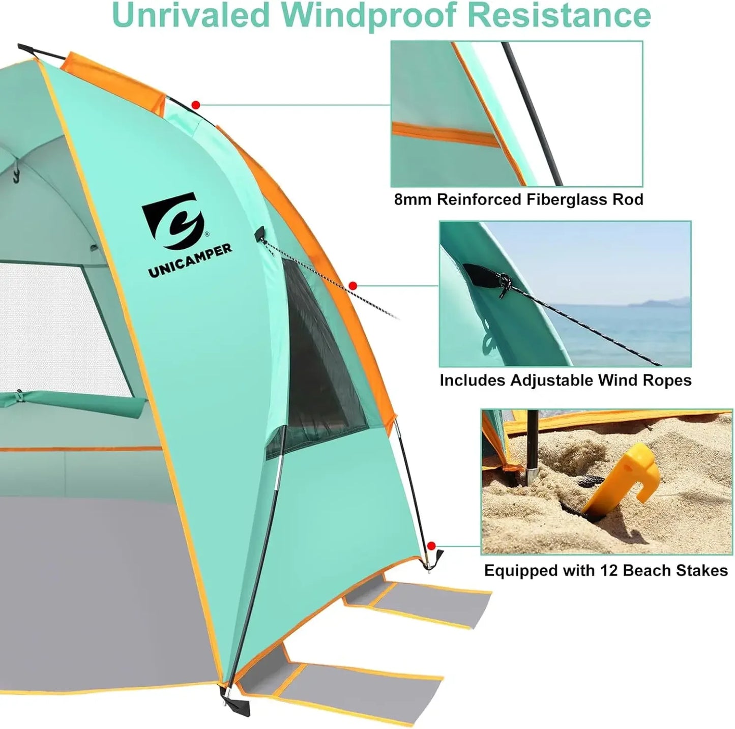 Unp Beach Tent 3 Person Shelter UPF 50 Plus Outdoors