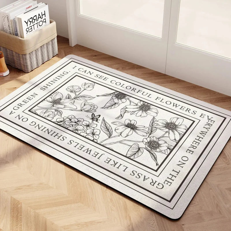 Diatomite Bath Mat Non Slip Absorbent Quick Dry Bathroom Rug