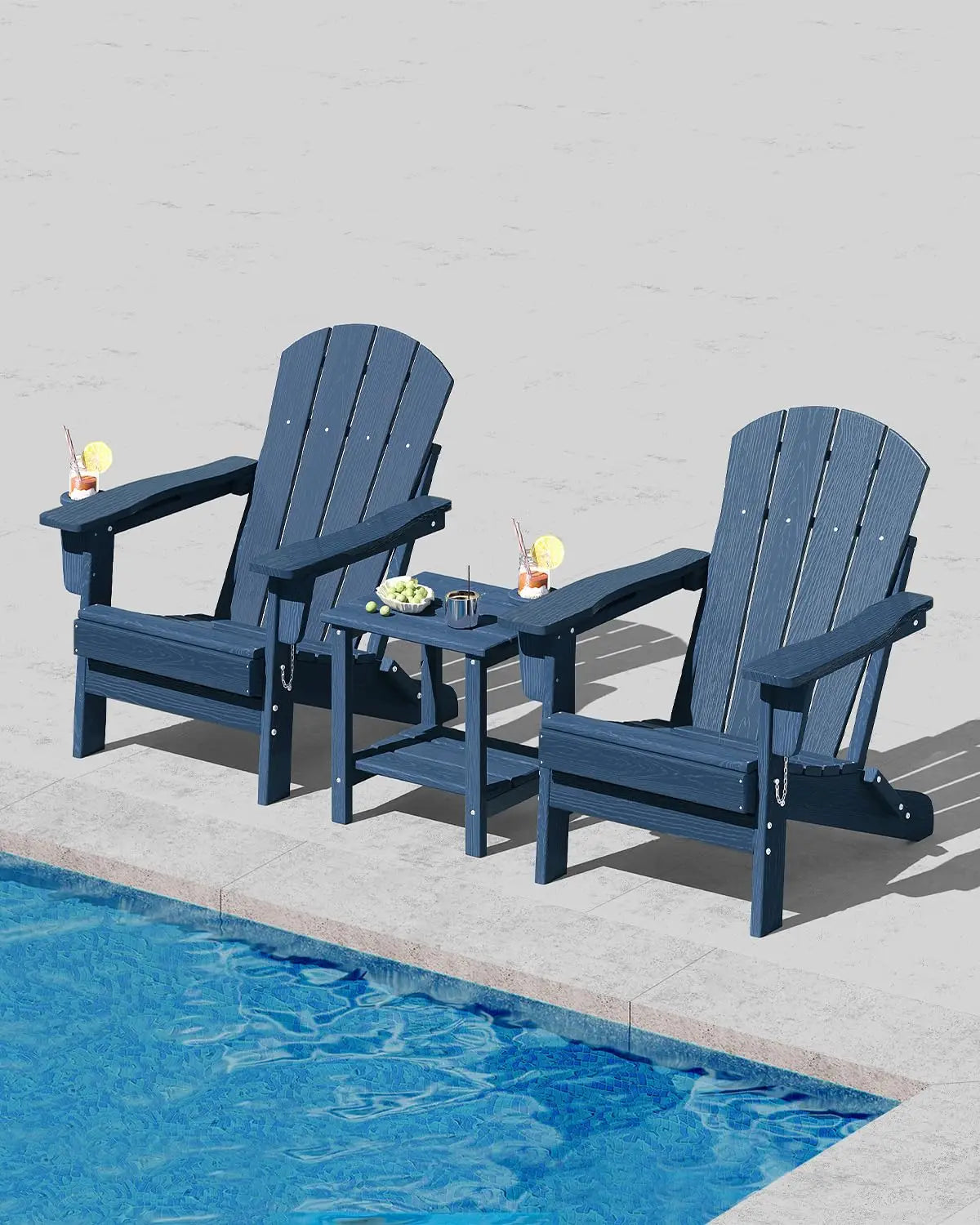HiMISS Folding Adirondack Chair With Cup Holder