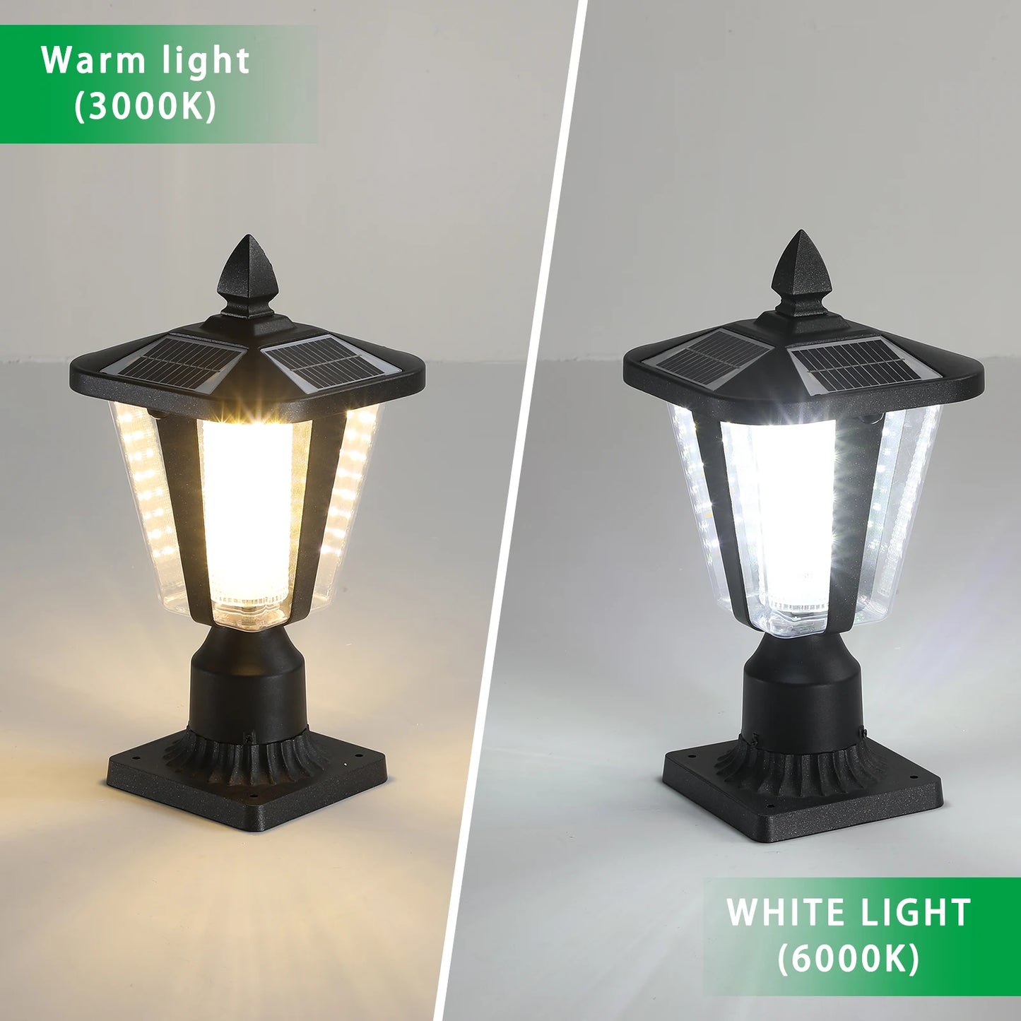 ARLGSITE LED Solar Post Lights Dusk To Dawn Sensor