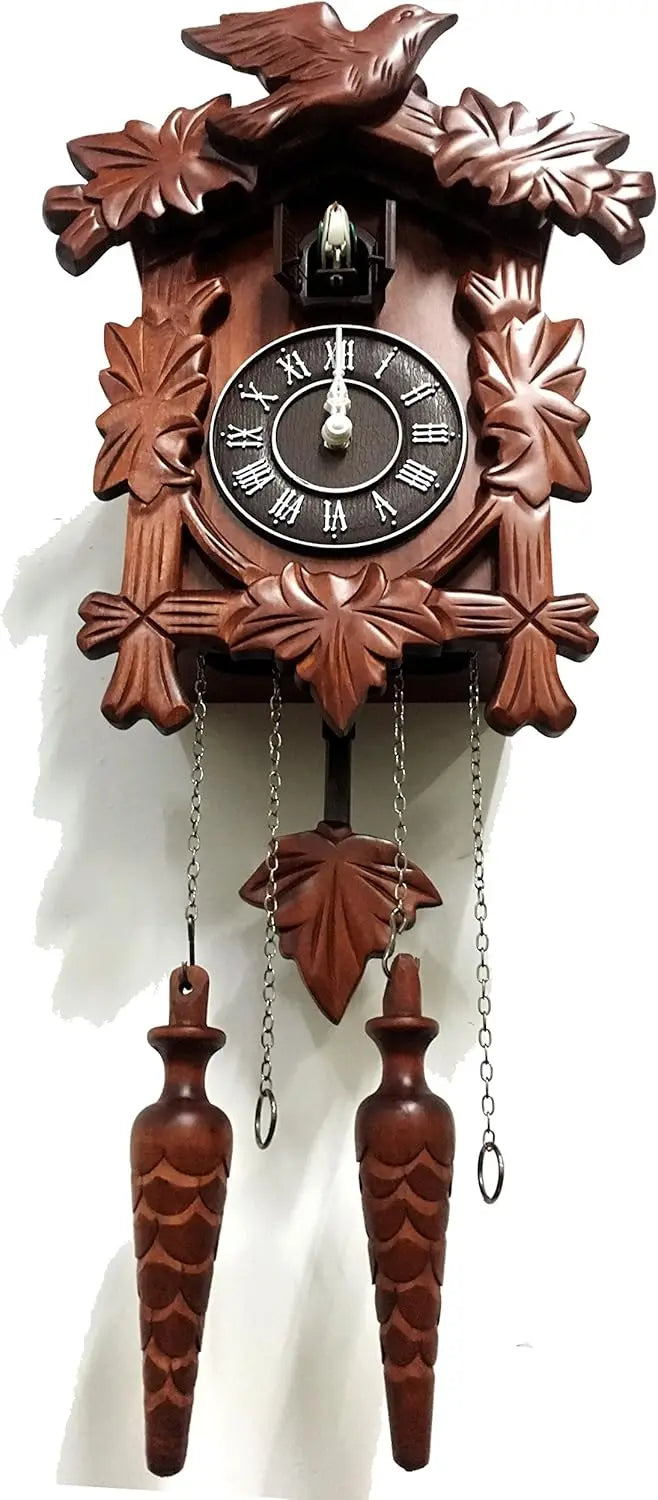 Vintage Wooden Cuckoo Clock Handcrafted Wall Decor Linden Wood
