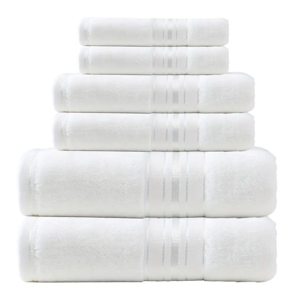 Luxury Six Piece Turkish Cotton Towel Set For Bathroom
