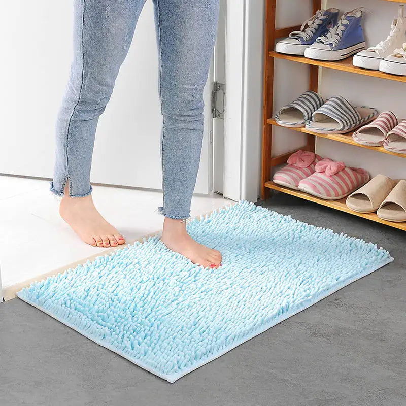 Chenille Bath Mat For Bathroom Absorbent Non Slip Rug
