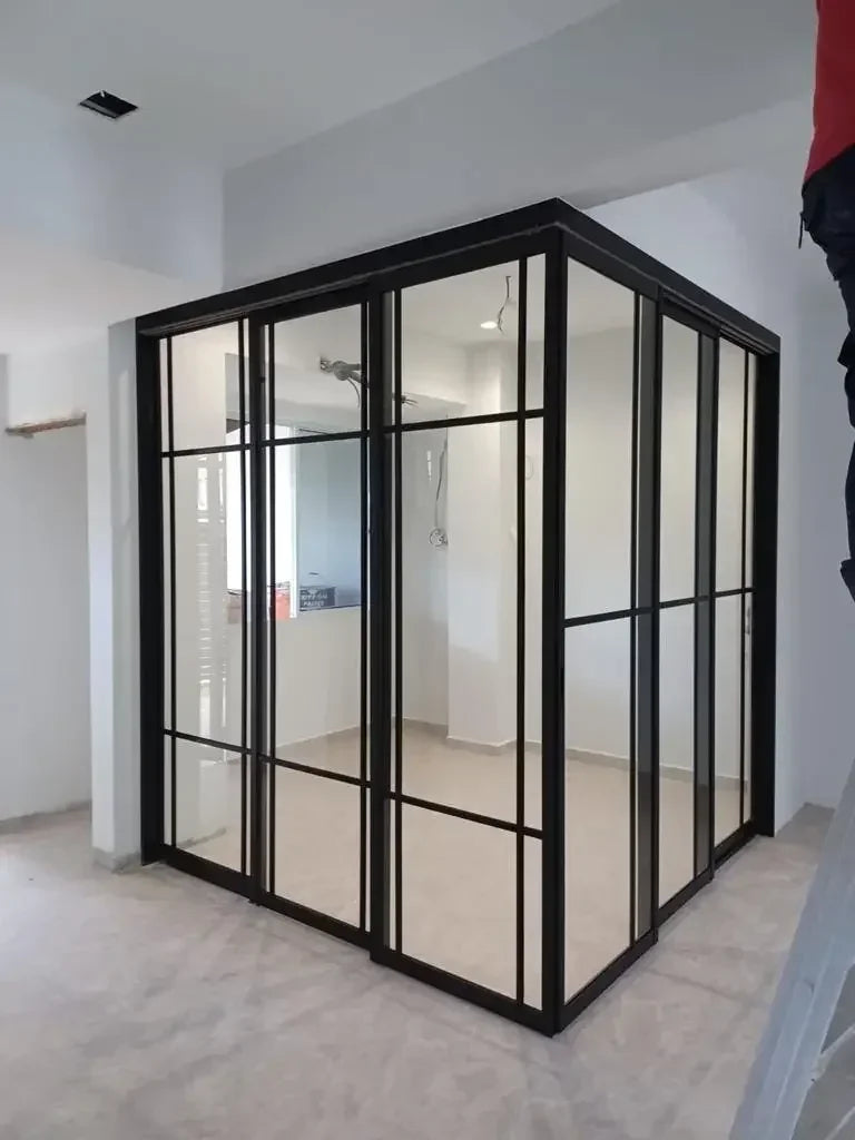Thermal Break Aluminum Frame Tempered Glass Sliding Door