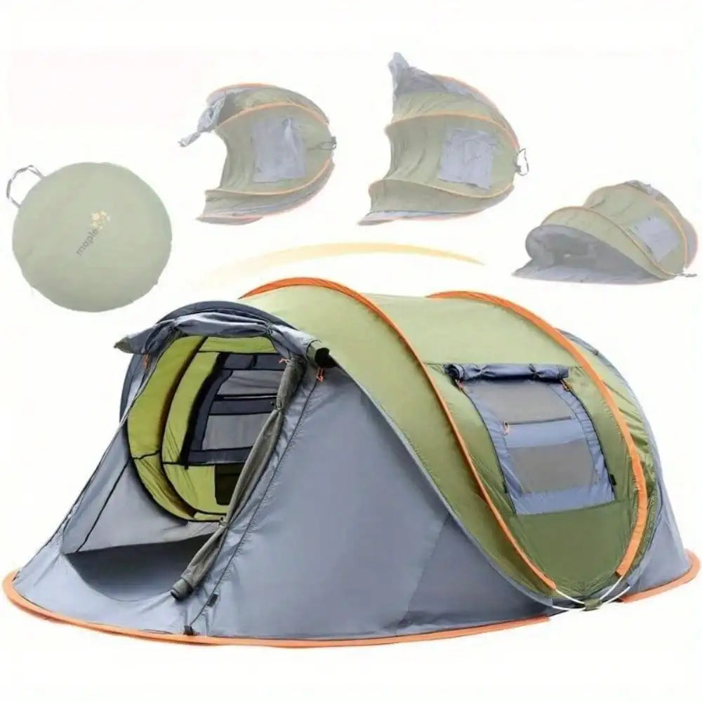 Pop Up Camping Tent 4 Person 2 Doors UPF50 Waterproof