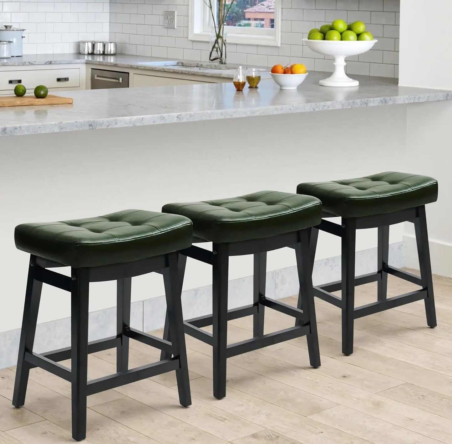 Counter Height Bar Stools Set Of 3 Backless Farmhouse Kitchen
