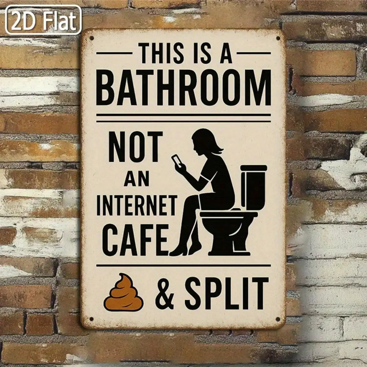 1PC Tin Sign Bathroom Humor - Vintage Style Wall Art for Bathroom/Restroom/Office, 8x12 Inches / 20x30 Cm