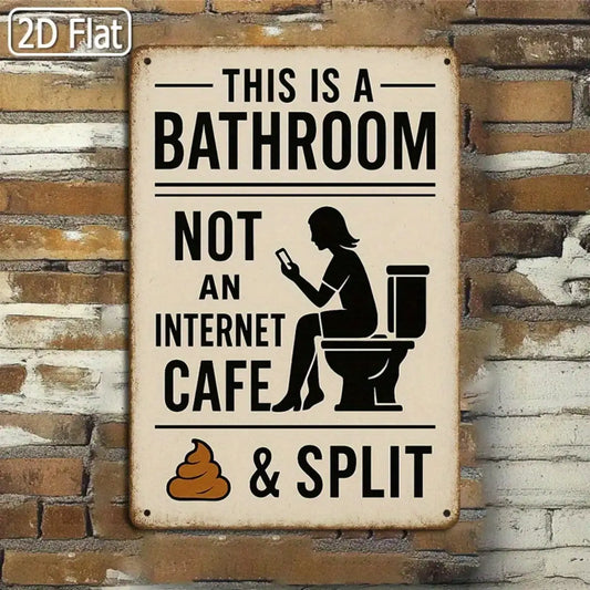1PC Tin Sign Bathroom Humor - Vintage Style Wall Art for Bathroom/Restroom/Office, 8x12 Inches / 20x30 Cm