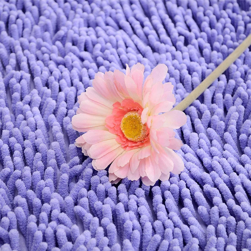 Chenille Bath Mat For Bathroom Absorbent Non Slip Rug