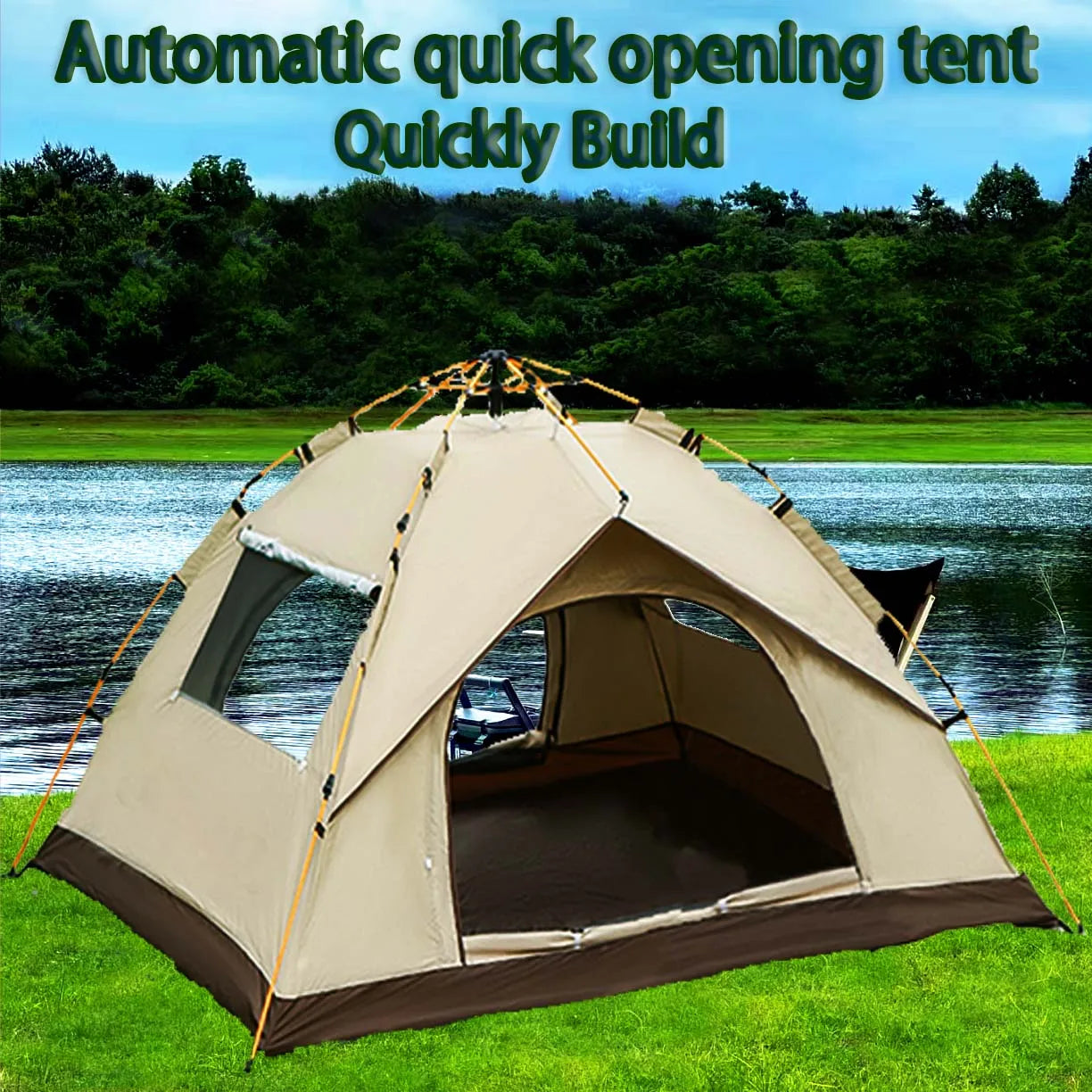 Pakicetus Quick Opening Outdoor Shelter Sunshade Camping Tent Waterproof