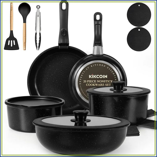 Nonstick Cookware Set With Detachable Handles Induction Compatible