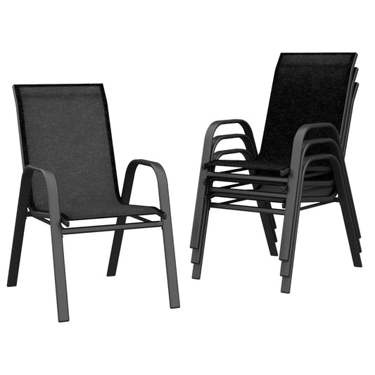 TWISTER.CK Stackable Patio Chairs Set Outdoor Dining Furniture