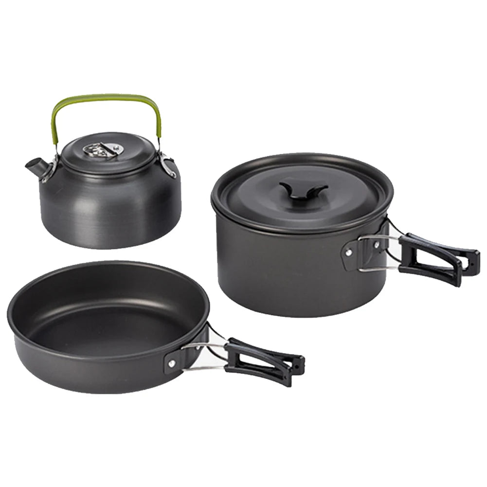 MOJOYCE 3-Piece Outdoor Camping Pot Set With Mesh Bag