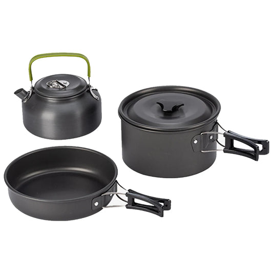 MOJOYCE 3-Piece Outdoor Camping Pot Set With Mesh Bag