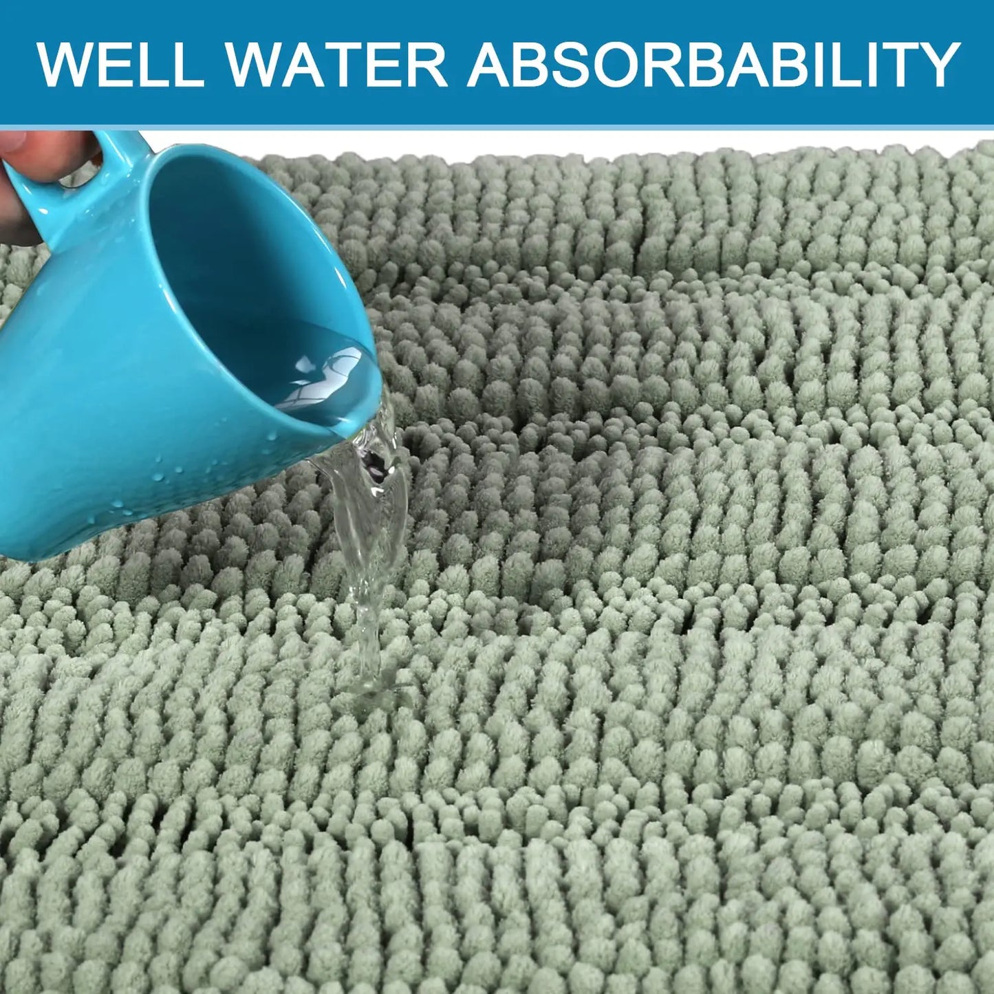 ZUIDIDCN Chenille Bathroom Rug Set Anti Slip