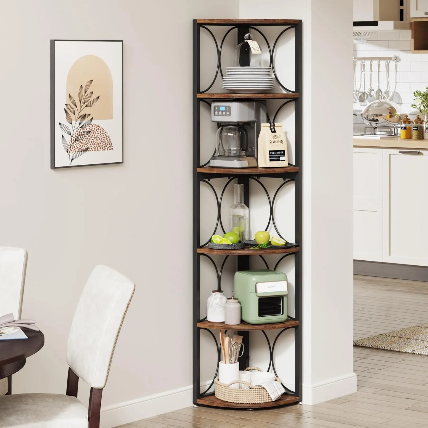 Tribesigns Six Tier Corner Shelf Bookcase Storage Unit