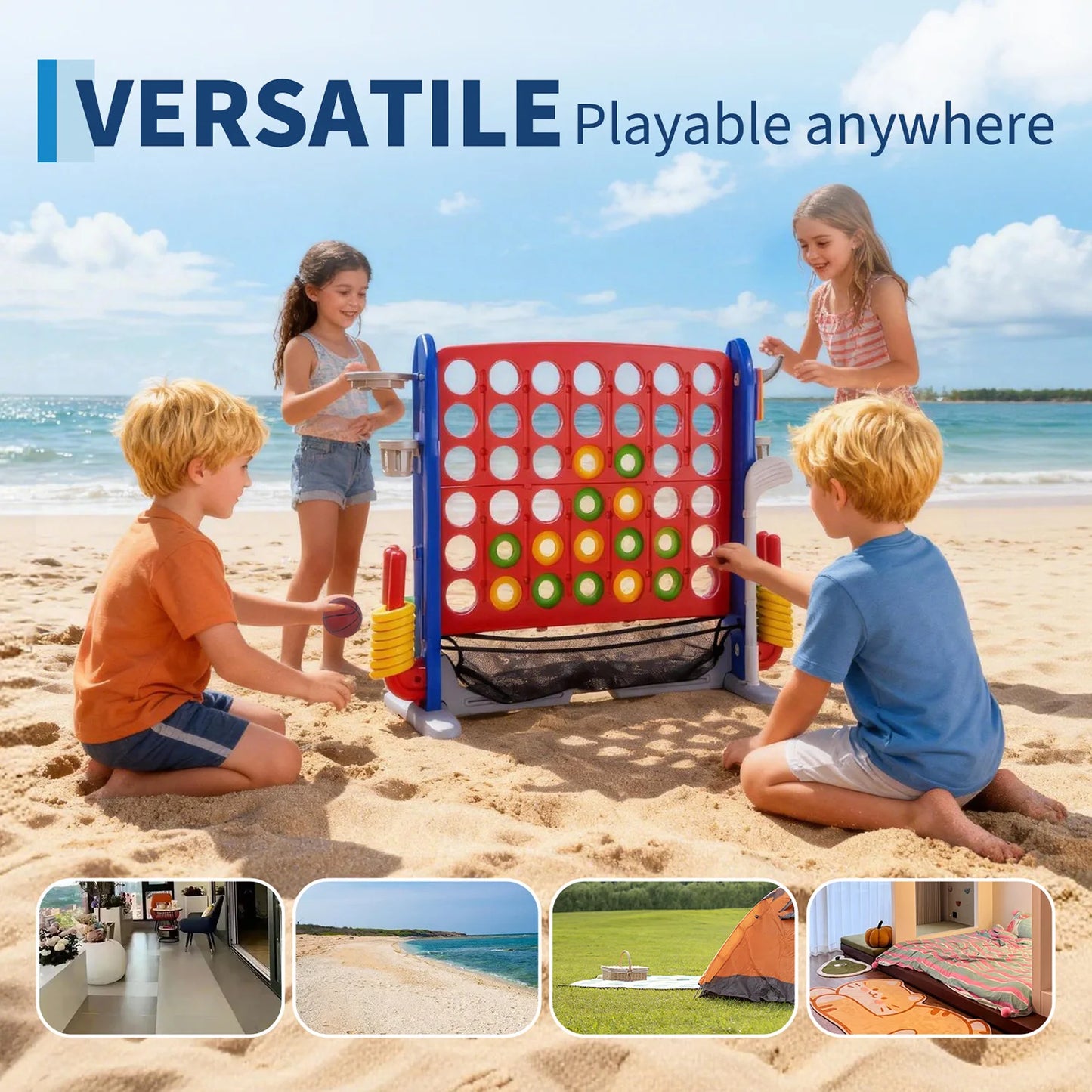 4-in-1 Giant Connect Game Set For Outdoor Family Fun