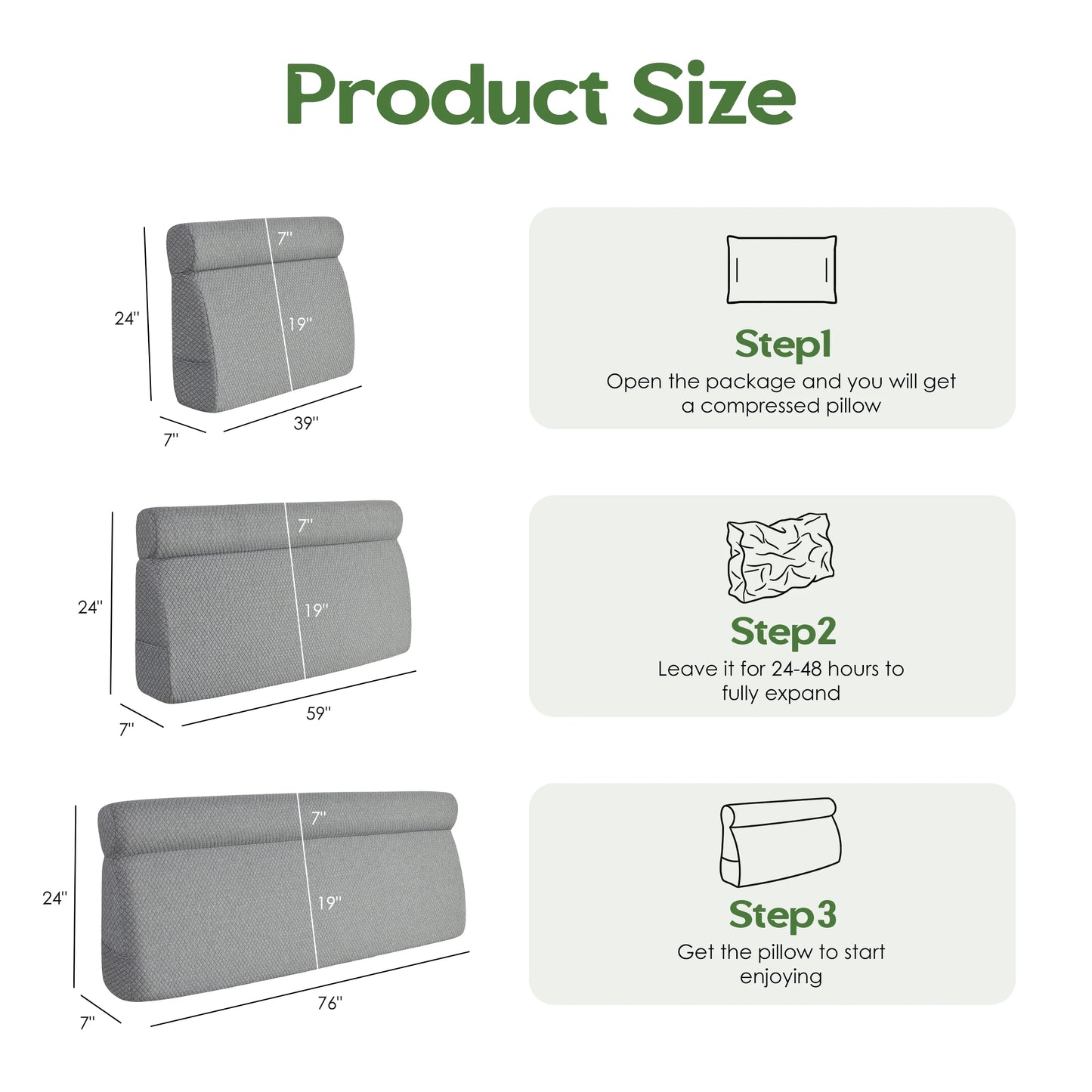 Headboard Pillow for Sitting in Bed with Neck Roll, Reading Pillow with Side Pocket, Back Support Cushion for Bed