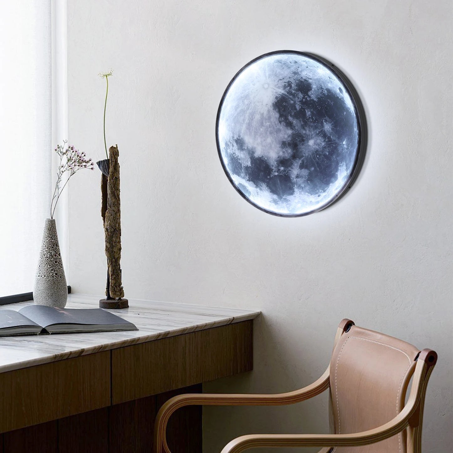 LED Moon Dimmable Wall Lamp Ambient Lighting Living Room Stairway