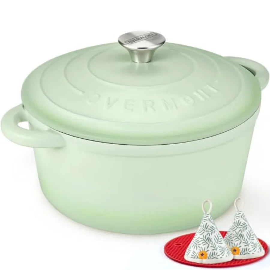 Enameled Cast Iron Dutch Oven Lid Includes Cookbook And Potholders