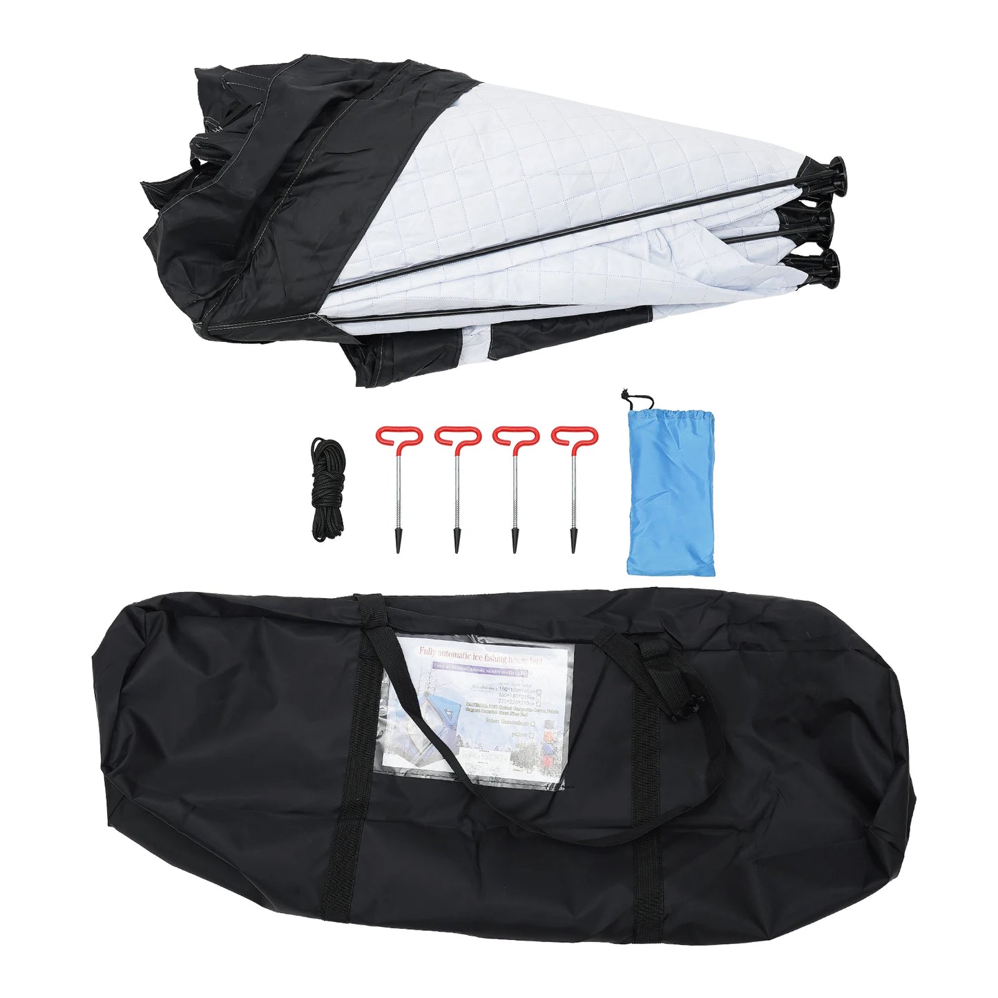 Ice Fishing Insulated Portable Tent Shelter With Built In Storage