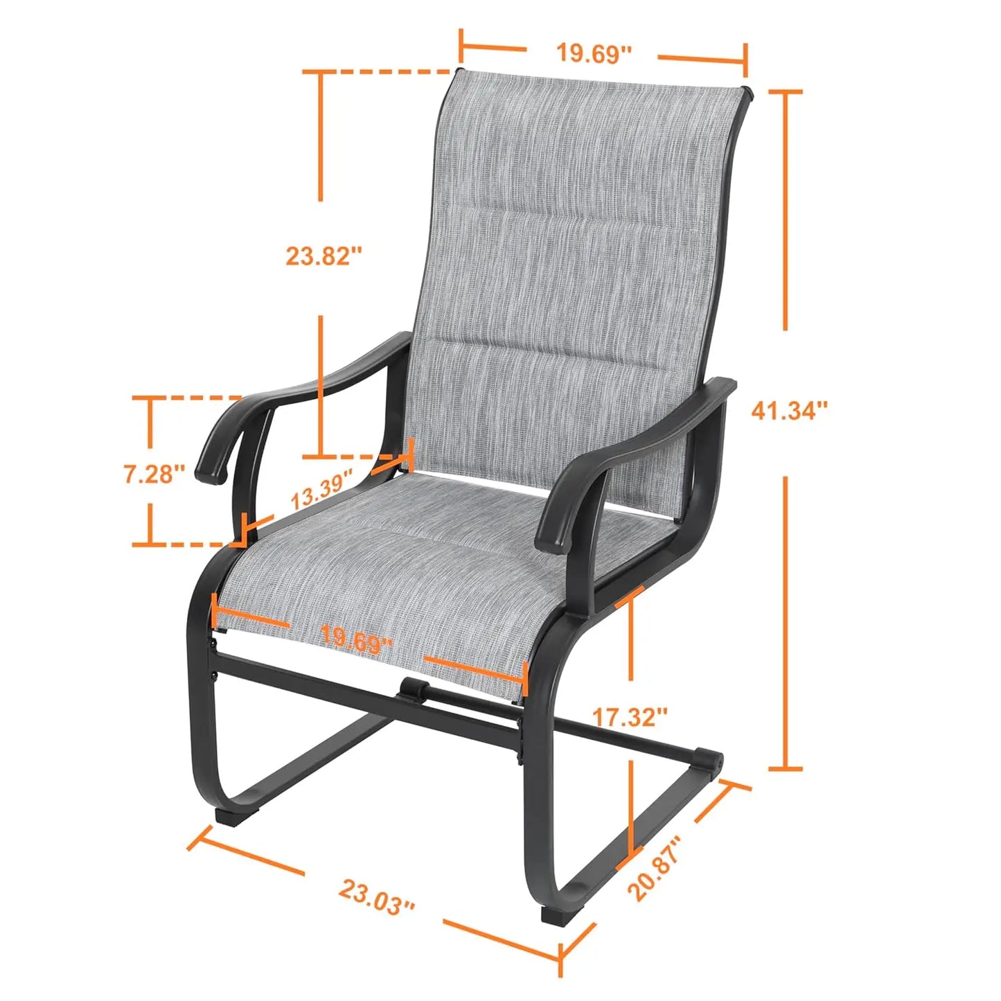 Patio Dining Chairs Set Outdoor All Weather Textilene High Back