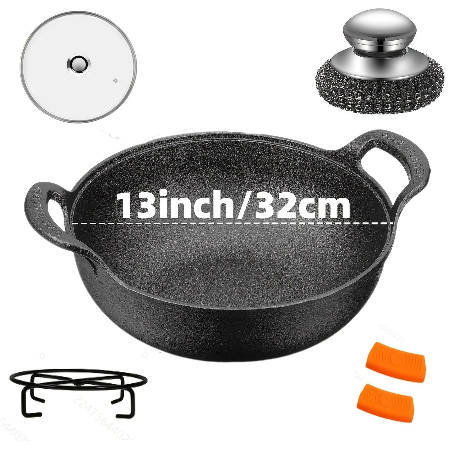 AEDG 3 Piece Cast Iron Skillet Set Nonstick Durable Pans